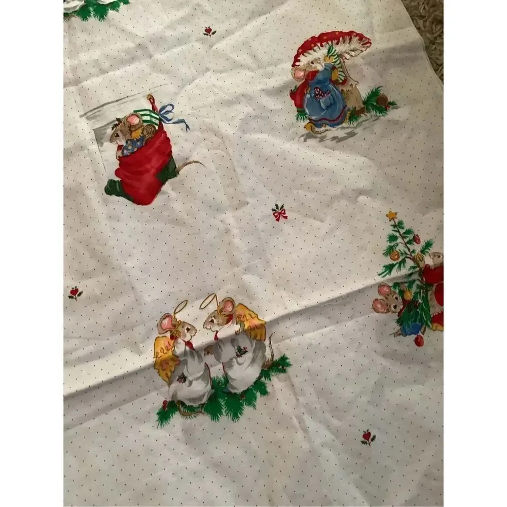 The Mistletoe Mice Fabric Panel